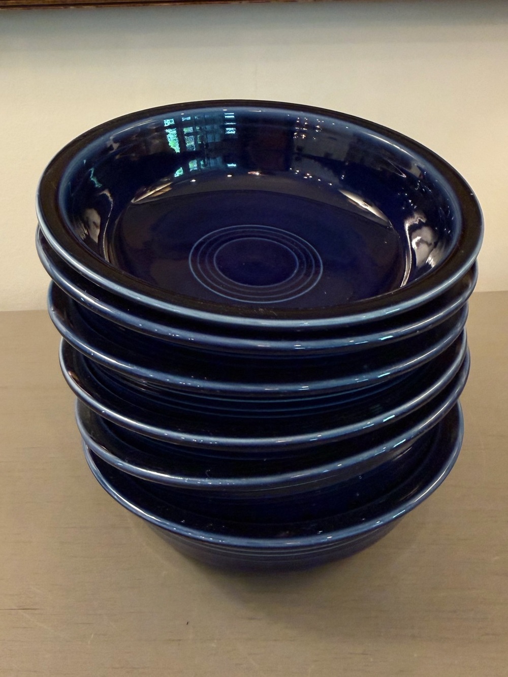HLC Cobalt Blue Fiesta 7" Cereal Fruit Bowls Lot Of 6 Fiestaware Vintage